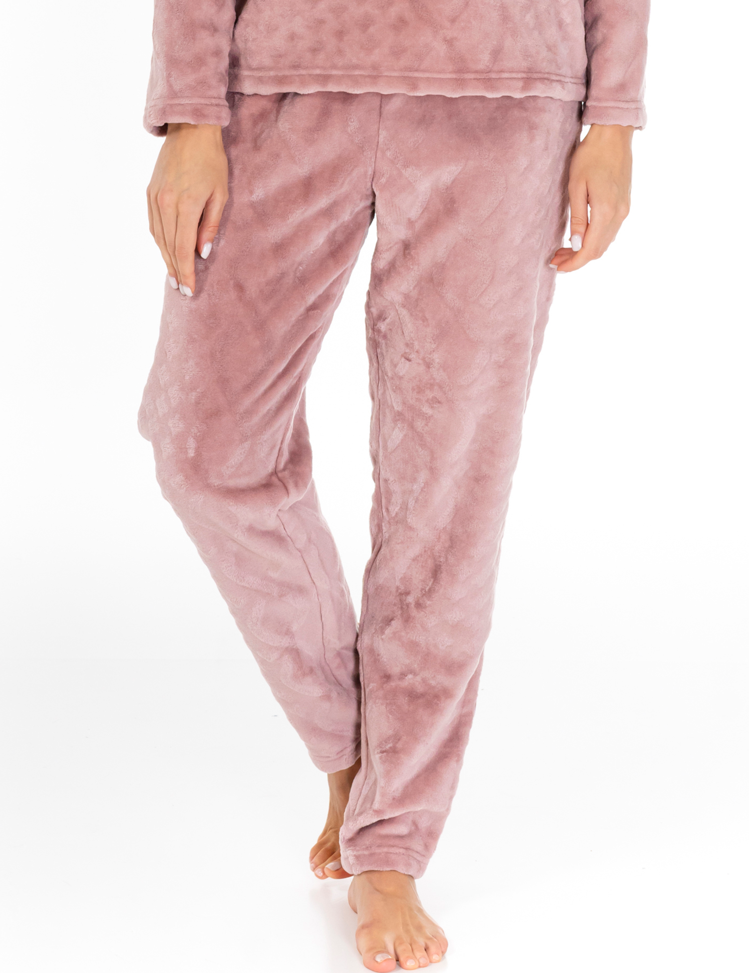 Lauma, Pink Fleece Pyjama Pants, On Model Front, 72D37 