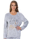 Lauma, Light Grey Fleece Pyjama Top, On Model Front, 72D55