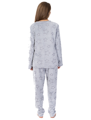 Lauma, Light Grey Fleece Pyjama, On Model Back, 72D58