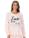 Lauma, Light Pink Fleece Pyjama Top, On Model Front, 72D55