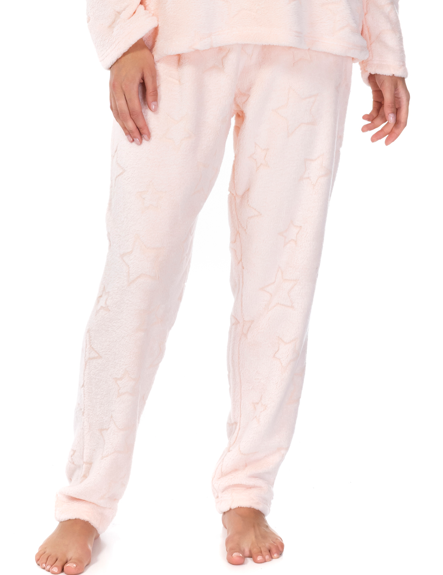 Lauma, Light Pink Fleece Pyjama Pants, On Model Front, 72D58