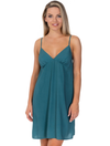 Lauma, Green Viscose Night Dress, On Model Front, 72D68