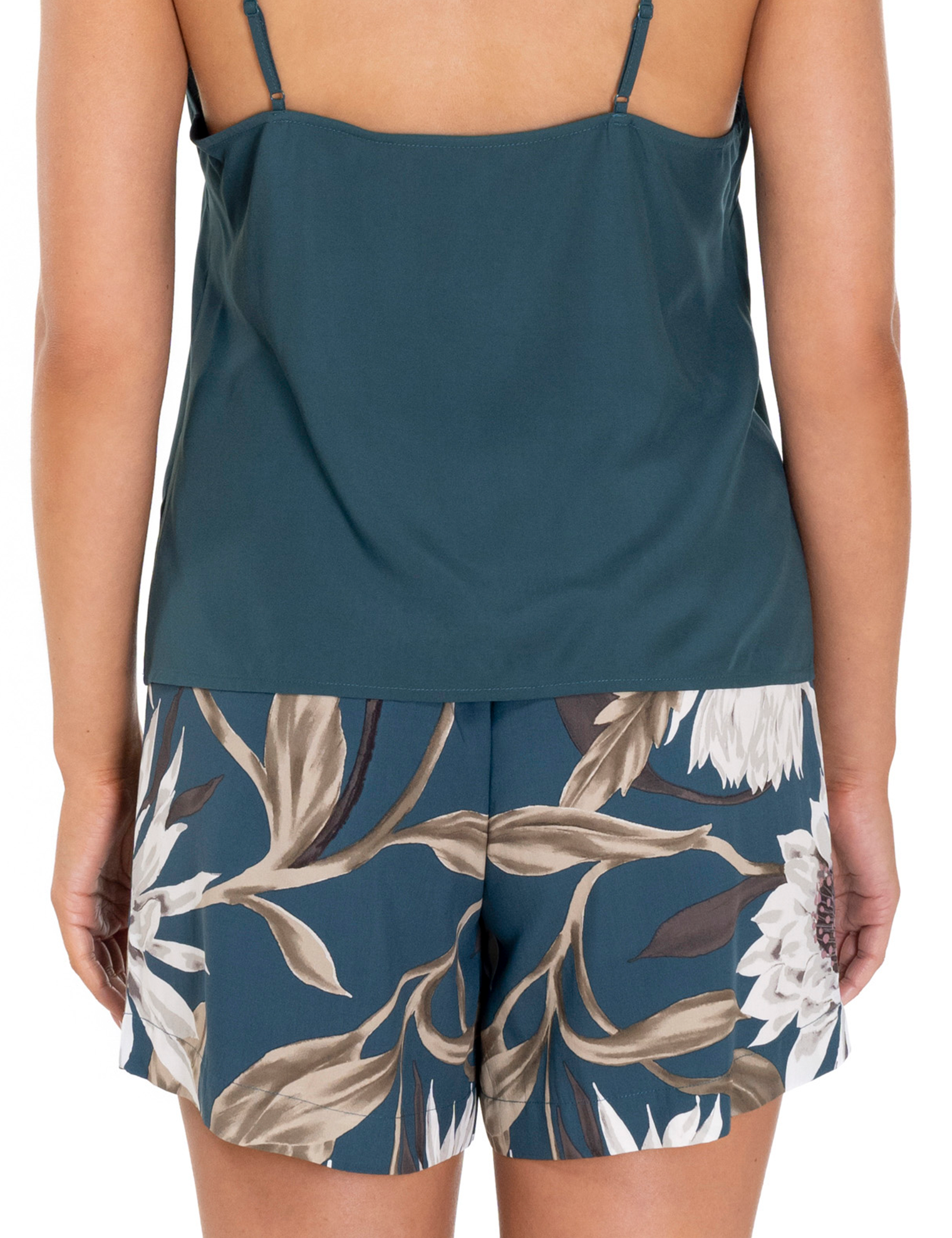 Lauma Lingerie, Printed Viscose Pyjama Shorts, On Model Back, 72D77