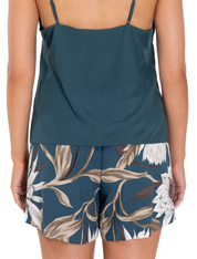 Lauma Lingerie, Printed Viscose Pyjama Shorts, On Model Back, 72D77