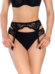 Lauma, Black Lace Suspenderbelt, On Model Front, 72F05