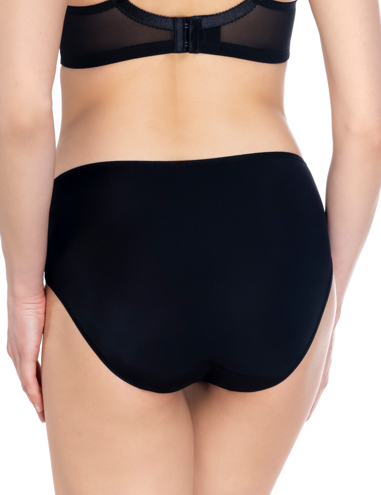 Lauma, Black Mid Waist Panties, On  Model Back, 72F52