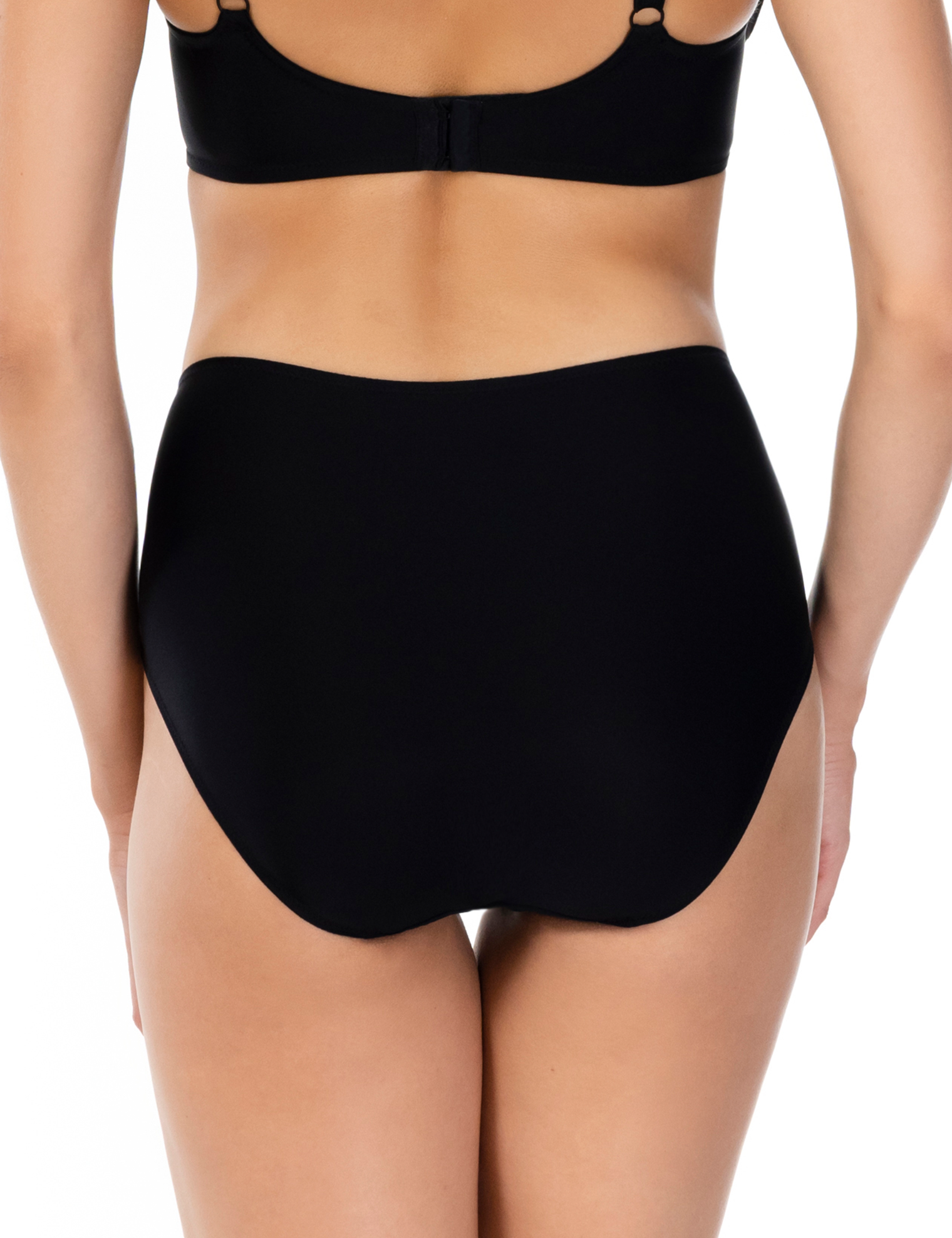 Lauma, Black High Waist Panties, On Model Back, 75K51