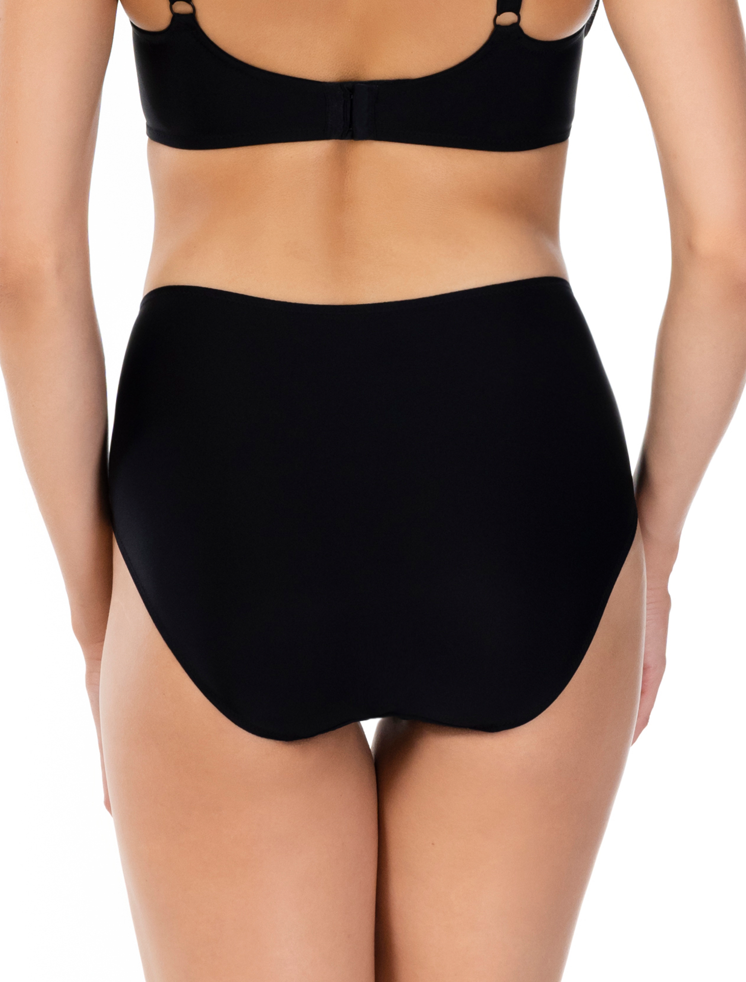 Lauma, Black High Waist Panties, On Model Back, 75K51