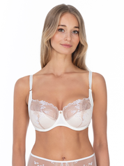 Lauma, Ivory Lace Half-padded Bra , On Model, Front, 76L40