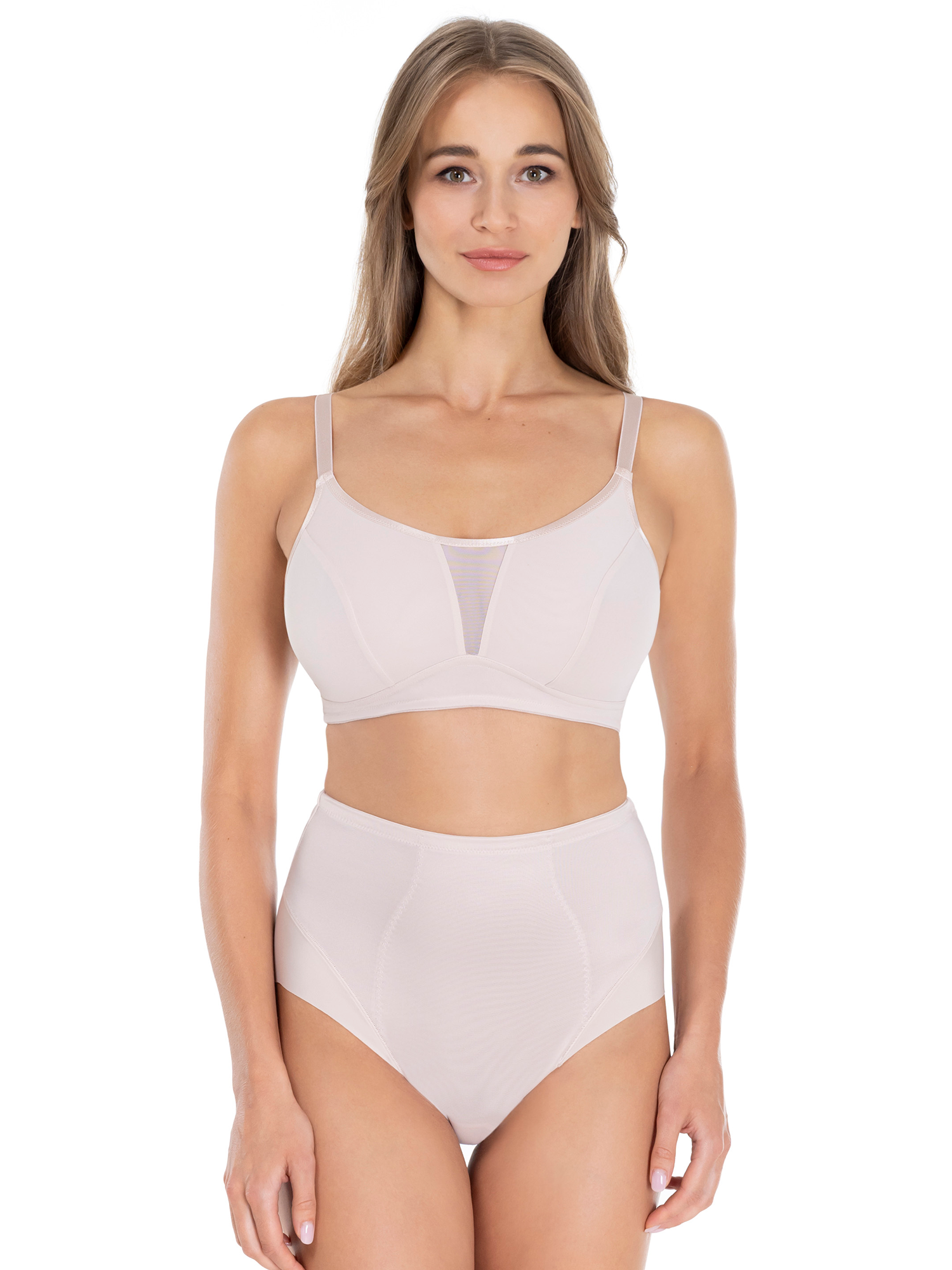 Lauma, Beige Non-wired Non-padded Bra, On Model Front, 79400