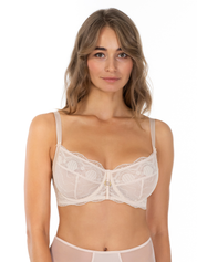 Lauma, Beige Non-padded Lace Bra, On Model Front, 81K20