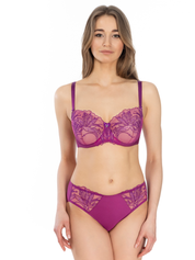 Lauma, Purple Lingerie Set With Embroidered Lace, On Model Front, 82K50, 82K40