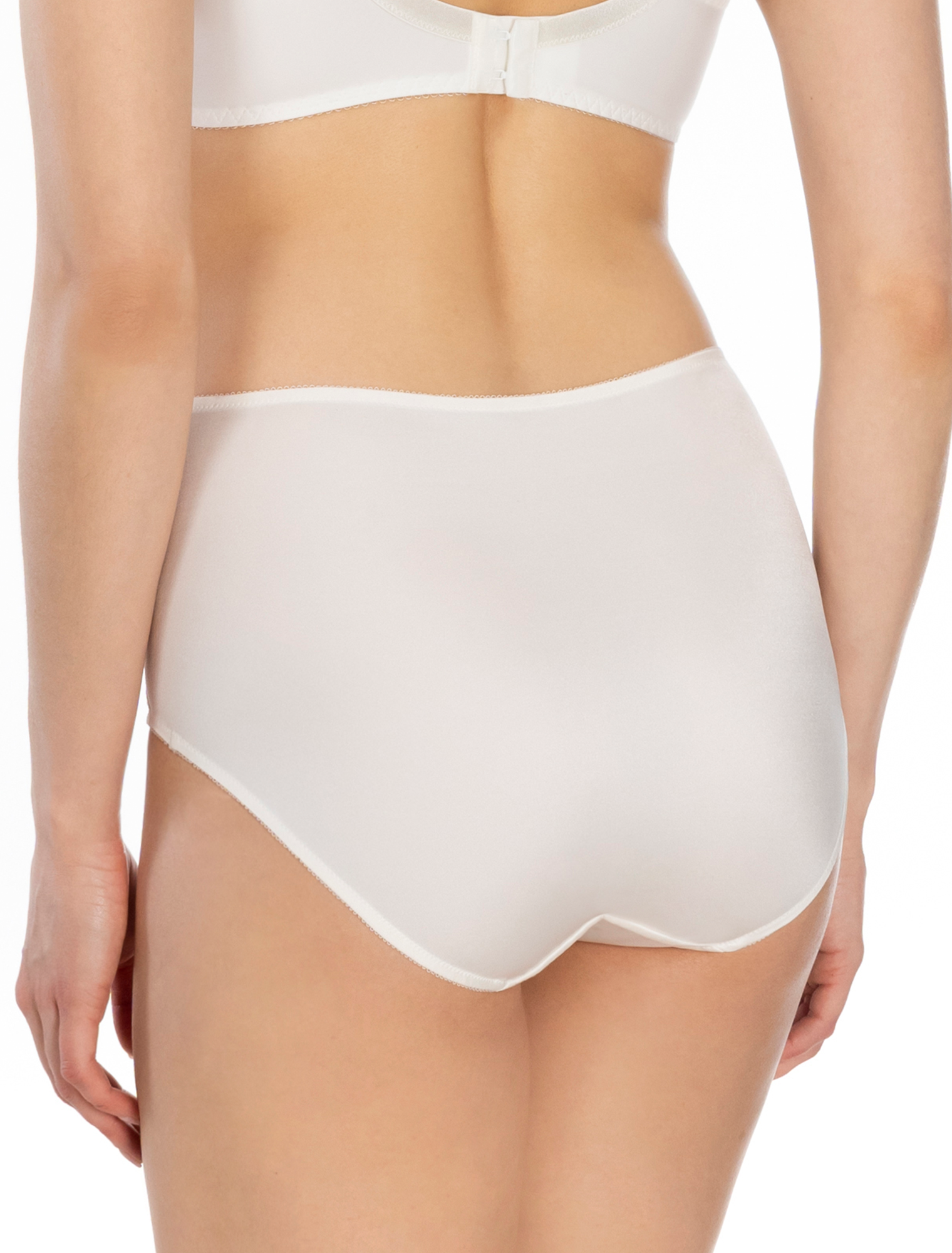 Lauma, Ivory High Waist Panty With Embroidered Lace, On Model Back, 82K51