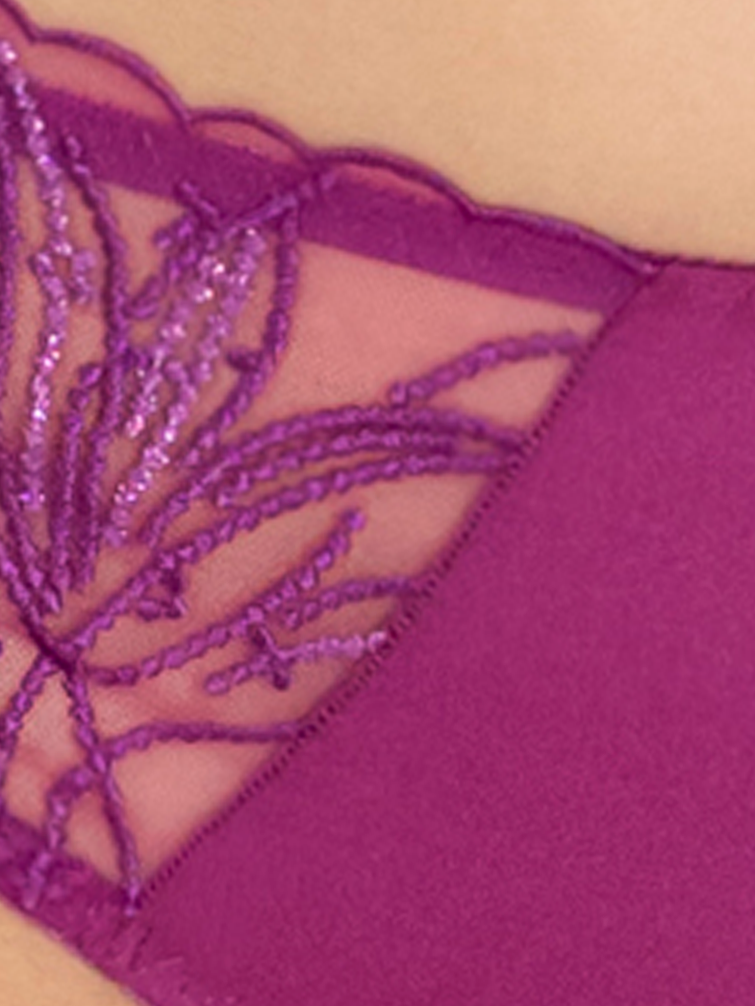 Lauma, Purple High Waist Panty With Embroidered Lace, On Model Front, 82K51