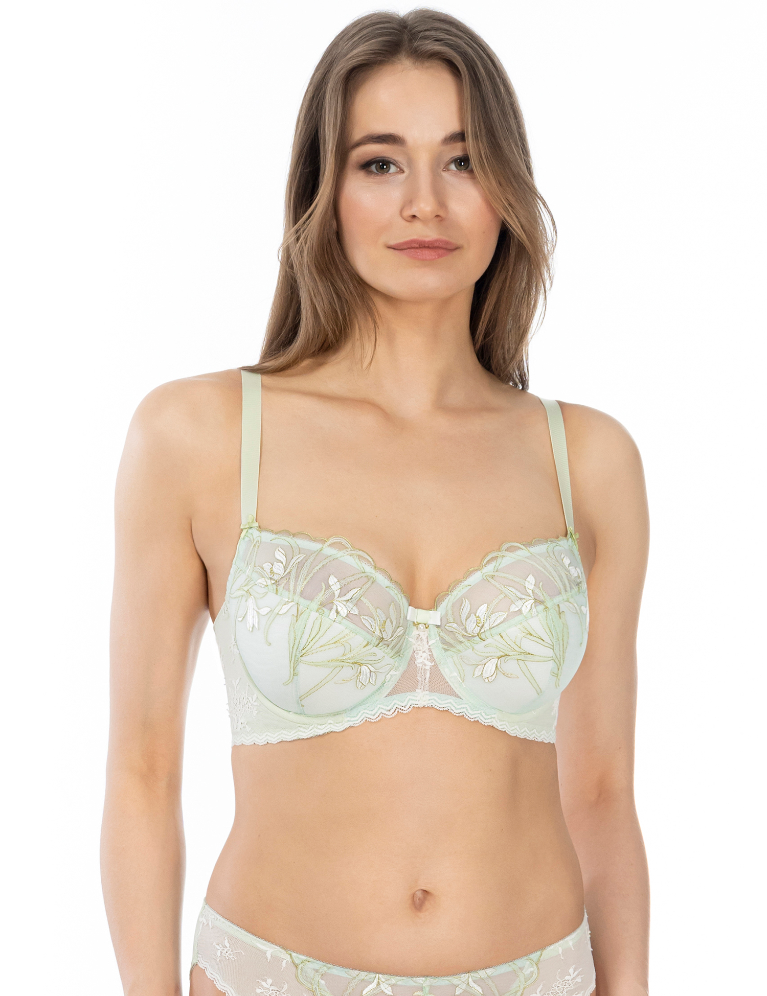 Lauma, Light Green Half-padded Bra, On Model Front, 86K40