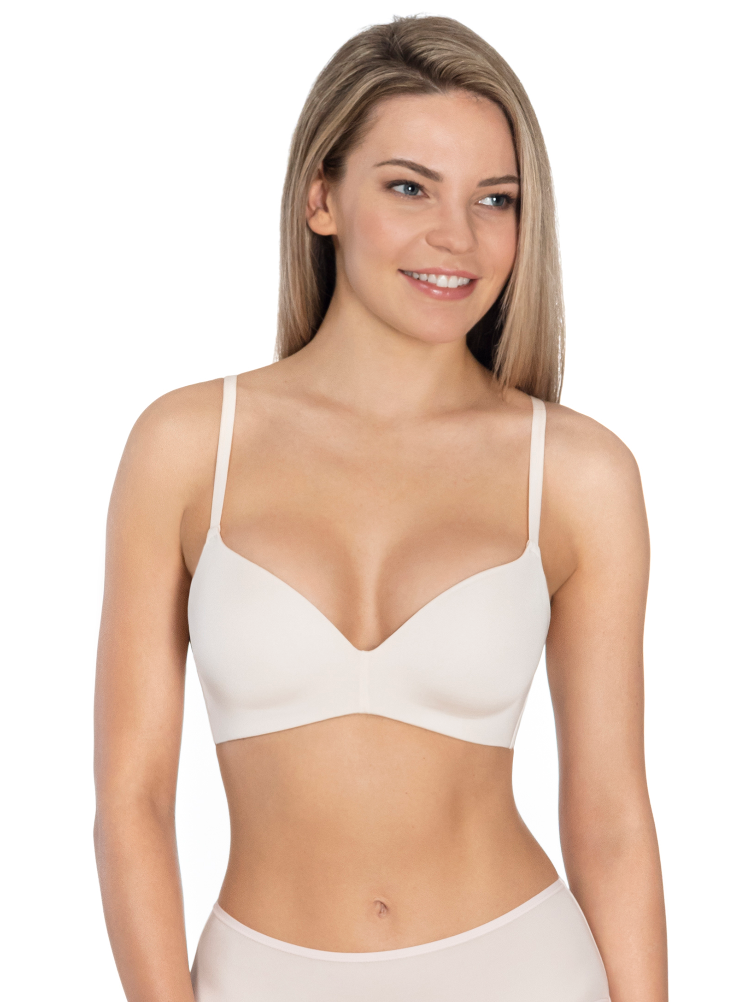 Lauma, Ivory Wireless Moulded T-shirt Bra, On Model Front, 92H30