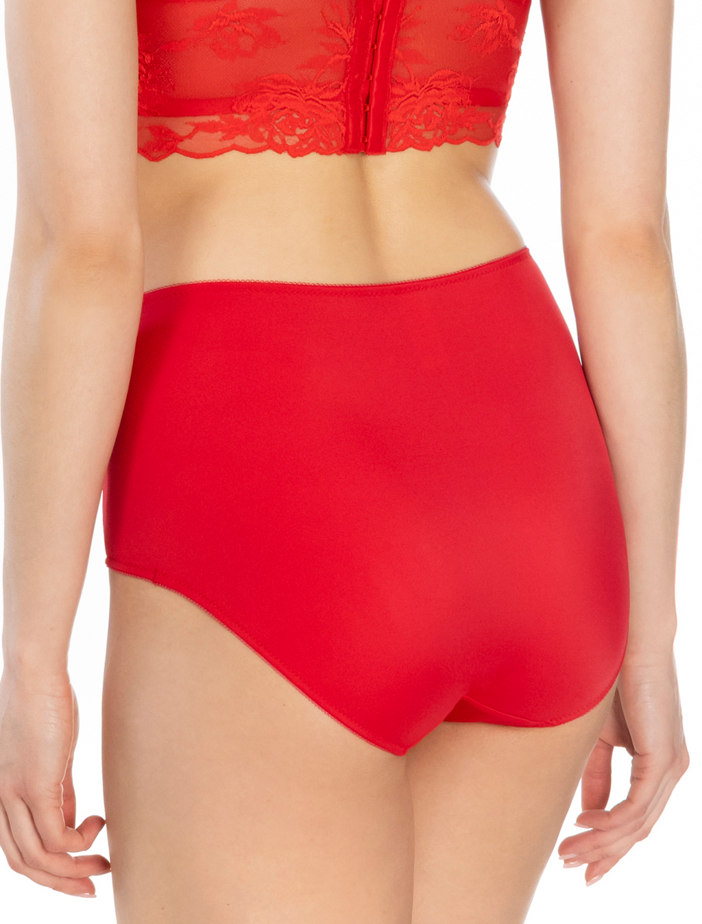 Lauma, Red High Waist Panties, On Model Back, 93K53