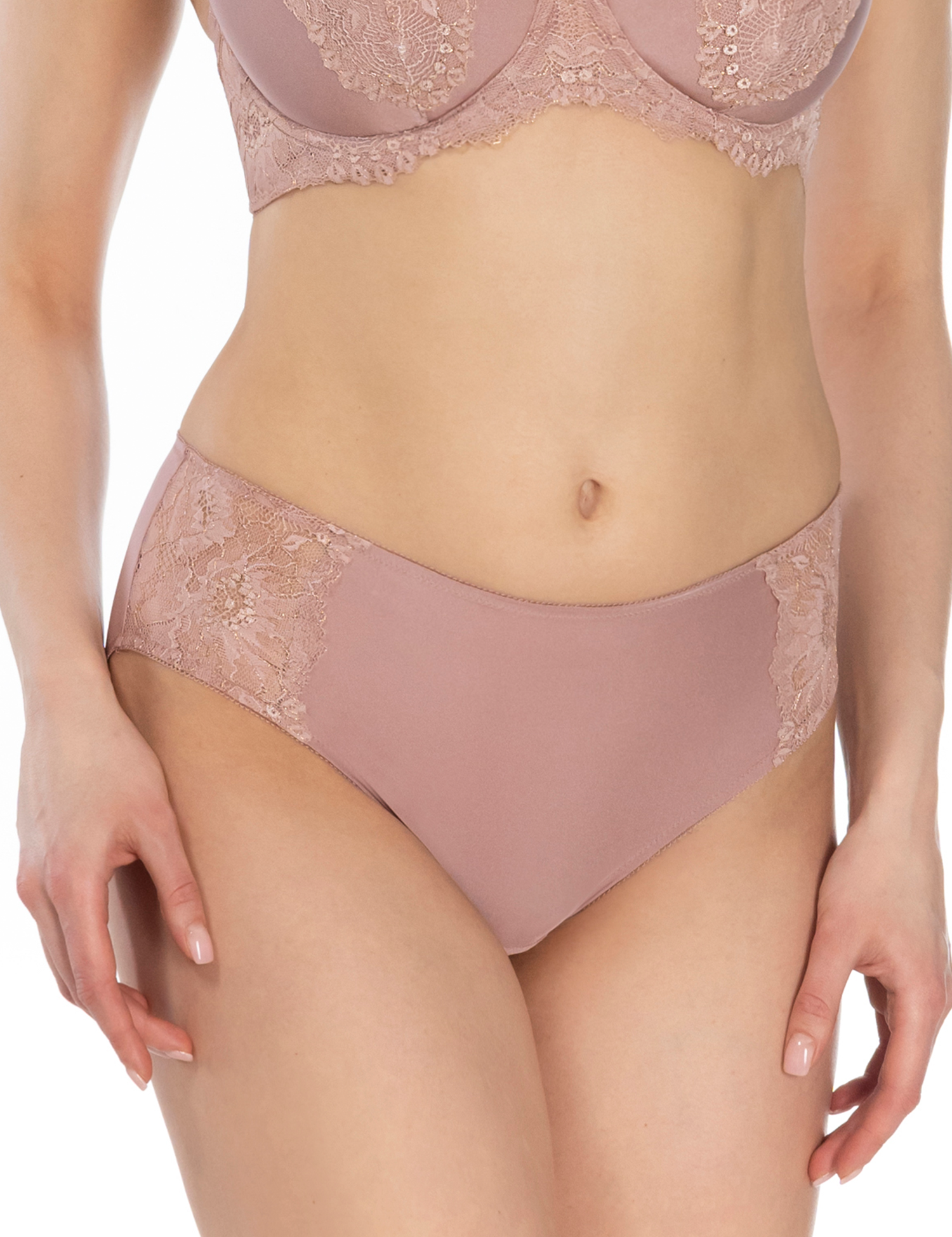 Lauma, Hazy Pink Mid Waist Panties, On Model Front, 97K52