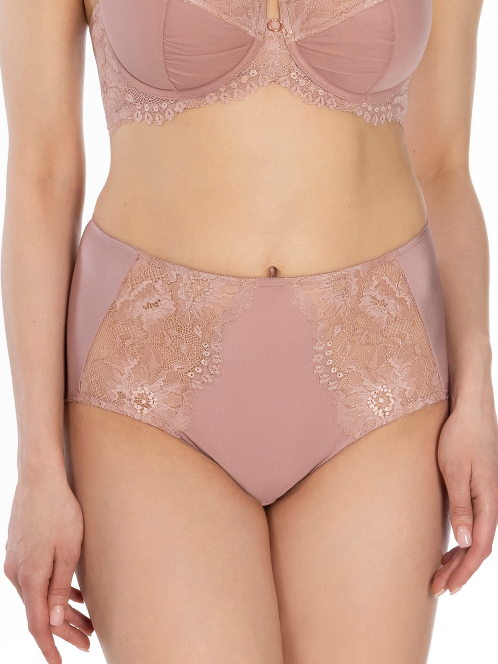 Lauma, Hazy Pink High Waist Panties, On Model Front, 97K53