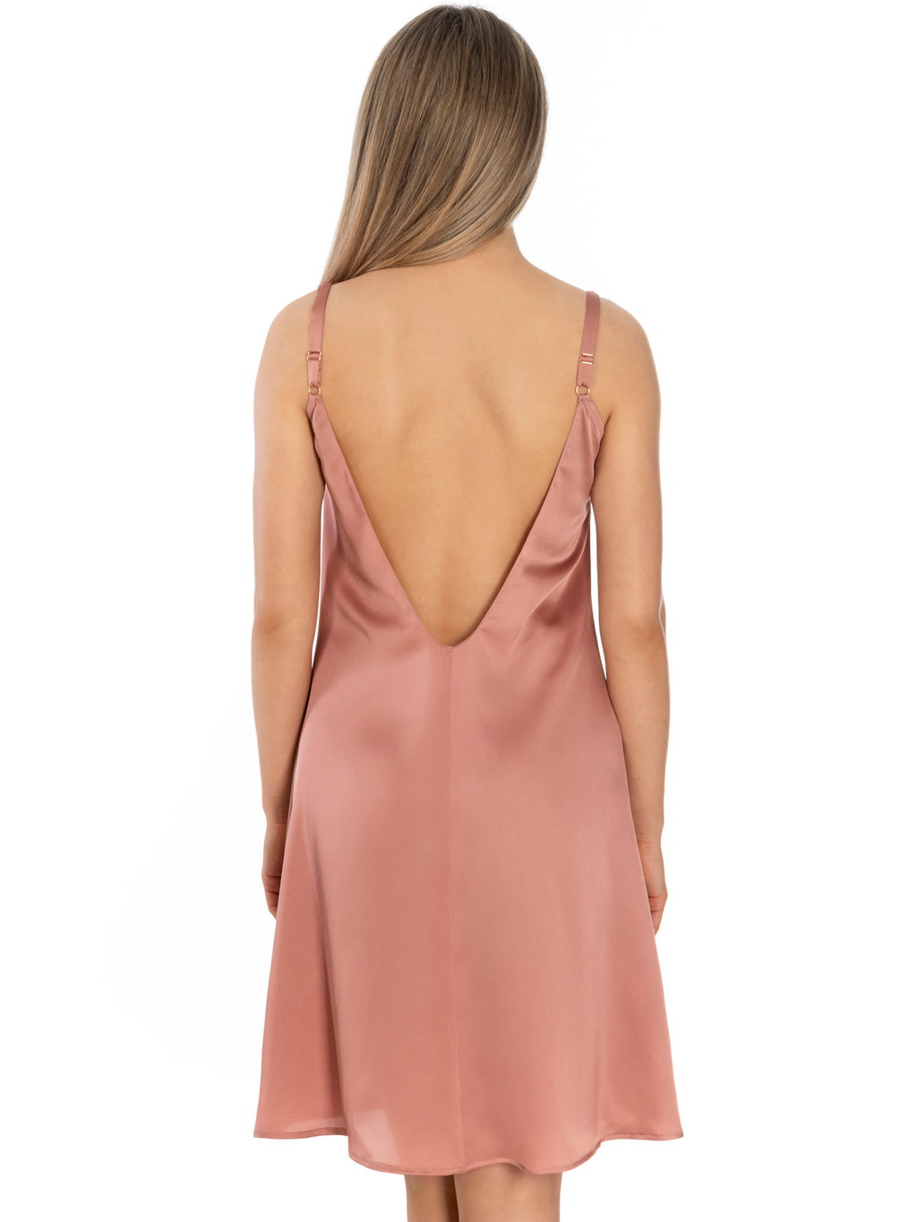 Lauma, Hazy Pink Satin Nigt Dress, On Model Back, 97K90