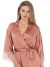 Lauma, Hazy Pink Satin Dressing Gown, On Model Front, 97K98