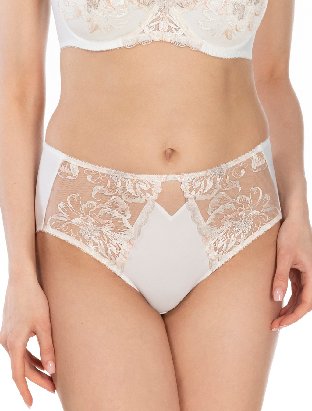 Lauma, Ivory High Waist Panties, On Model Front, 99K51 