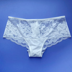 Lauma, Whisper White Lace Shorts, Front, 44K70