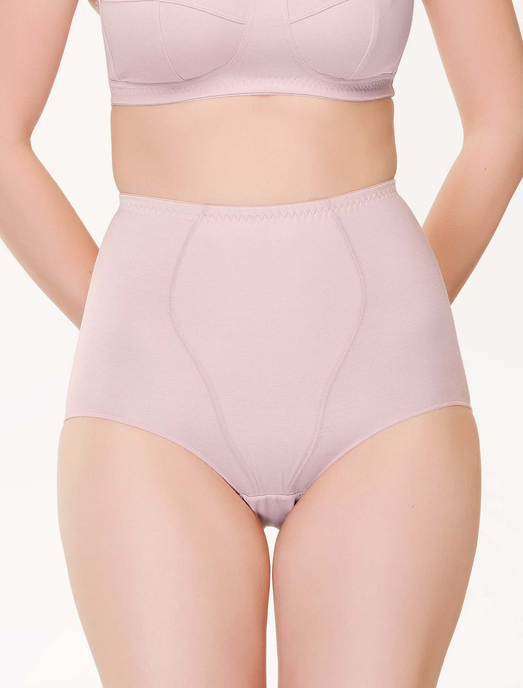 Lauma, Light Pink High Waist Panties, On Model Front, 01851