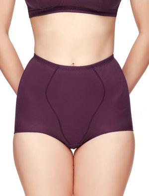 Lauma, Burgundy High Waist Panties, On Model Front, 01851