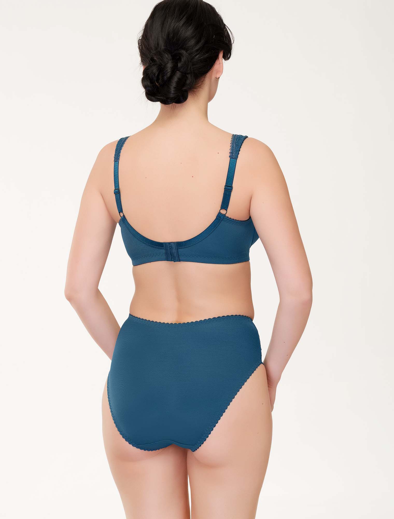Lauma, Blue High Waist Panties, On Model Back, 01810