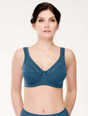 Lauma, Blue Underwired Non-padded Bra, On Model Front, 02131