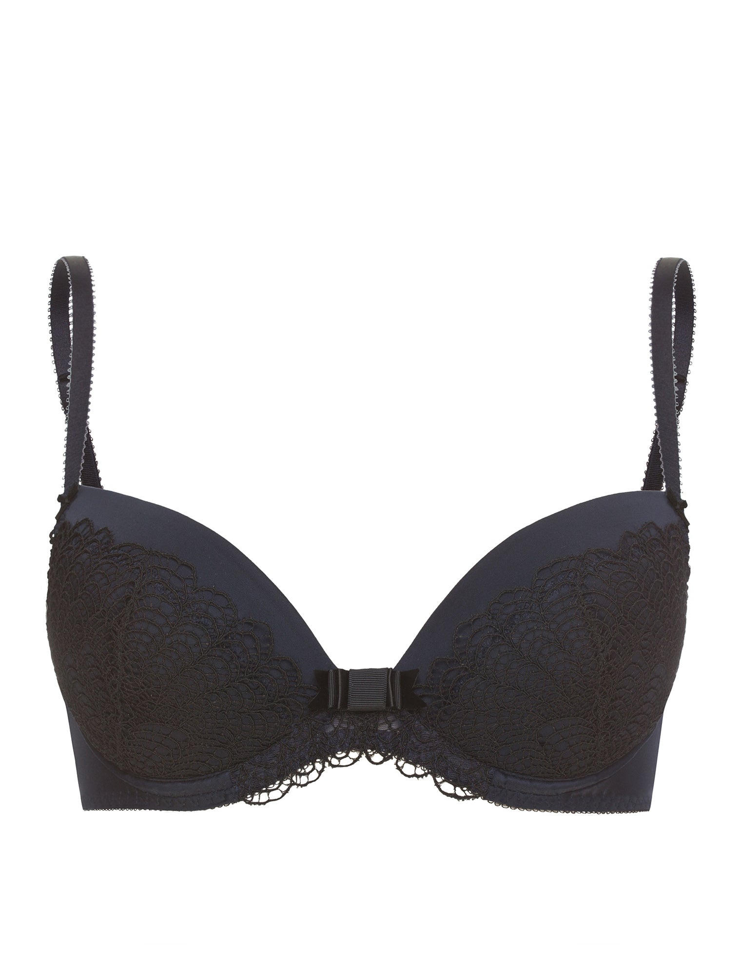 Lauma, Dark Blue Push Up Bra, On Model Front, 02H11