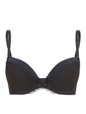 Lauma, Dark Blue Push Up Bra, On Model Front, 02H11
