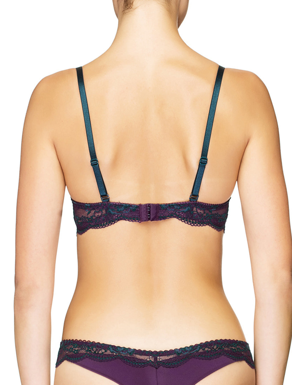 Lauma, Violet Lace Push Up Bra, On Model Back, 03J10