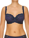 Lauma, Blue Underwired Soft-cup Lace  Bra, On Model Front, 04H20