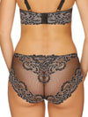 Lauma, Black Mid Waist Lace Panties, On Model Back, 04H53
