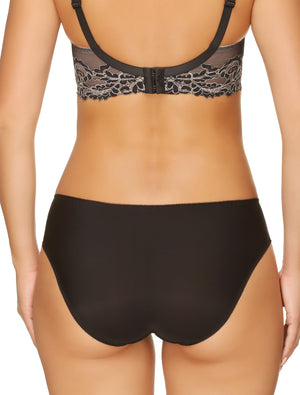Lauma, Black Mid Waist Panties, On Model Back, 04H54