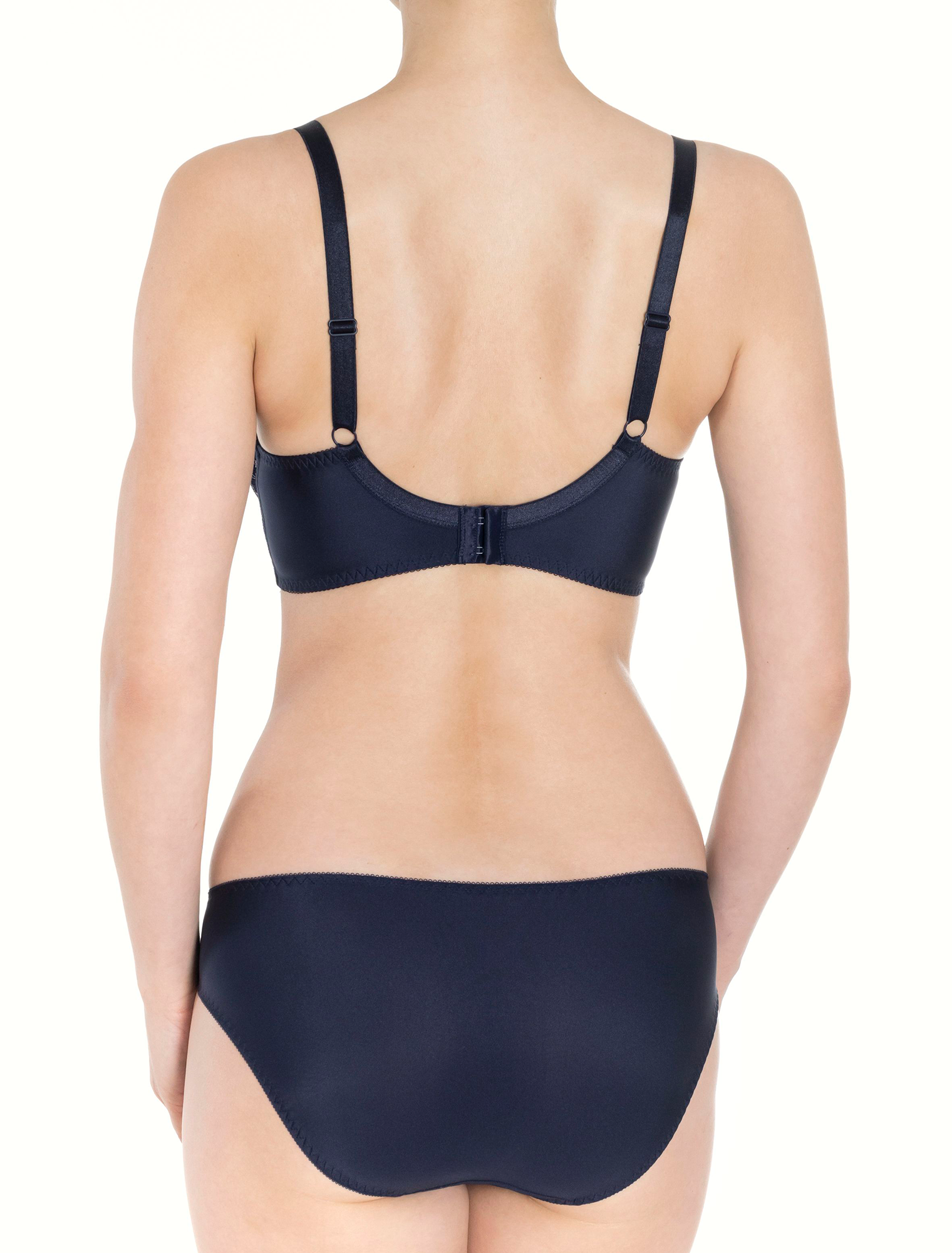 Lauma, Navy Mid Waist Panties, On Model Back, 04K52