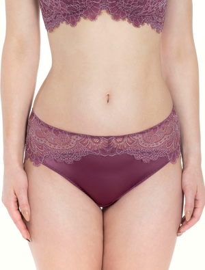 Lauma, Ruby Mid Waist Lace Panties, On Model Front, 04K50
