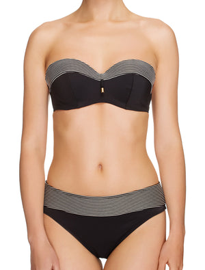 Lauma, Black Bandeau Bikini Top, On Model Front, 06G31