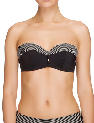 Lauma, Black Bandeau Bikini Top, On Model Front, 06G31