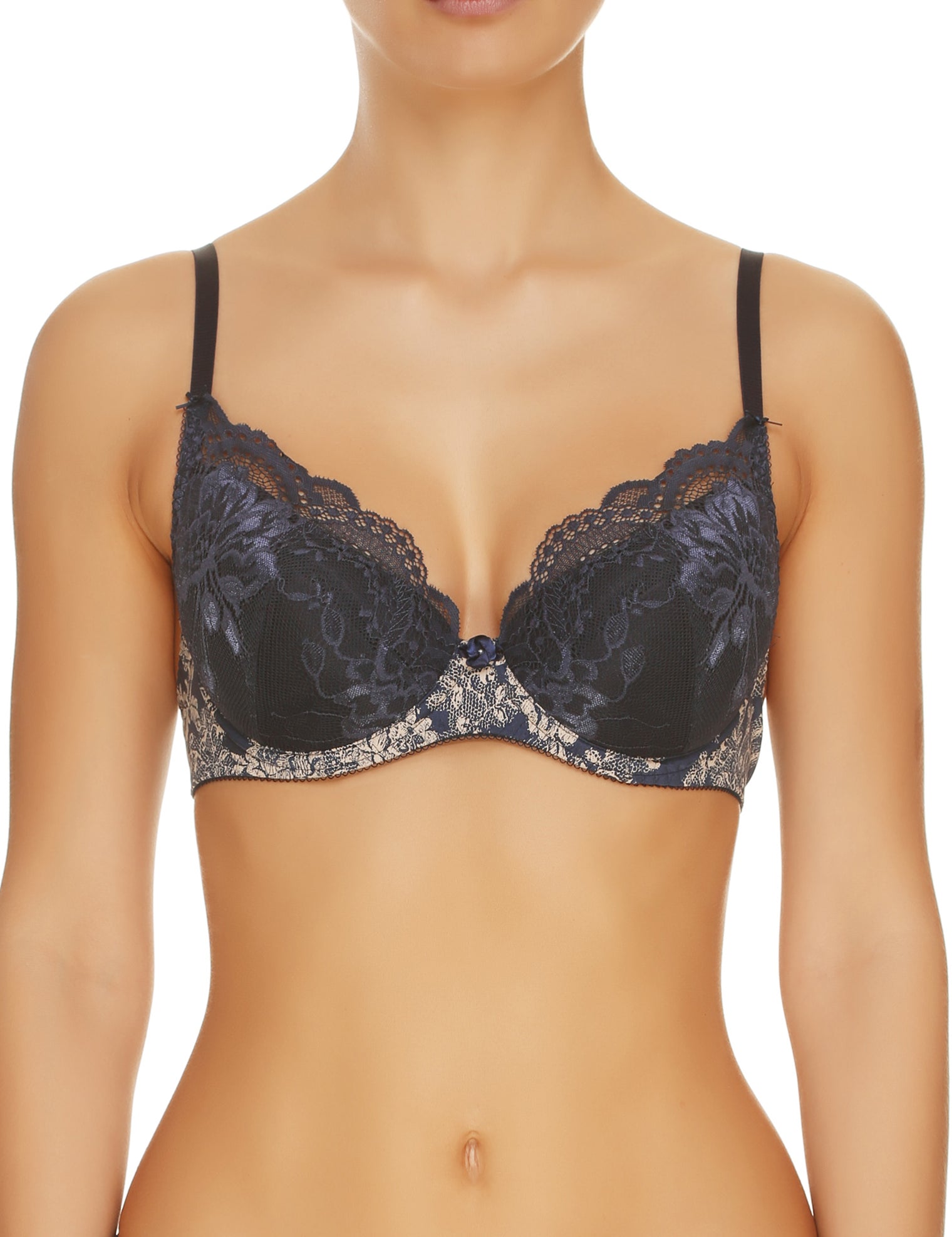 Lauma, Blue Push Up Bra, On Model Front, 08H10