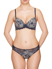 Lauma, Blue Moulded Push Up Bra, On Model Front, 08H35
