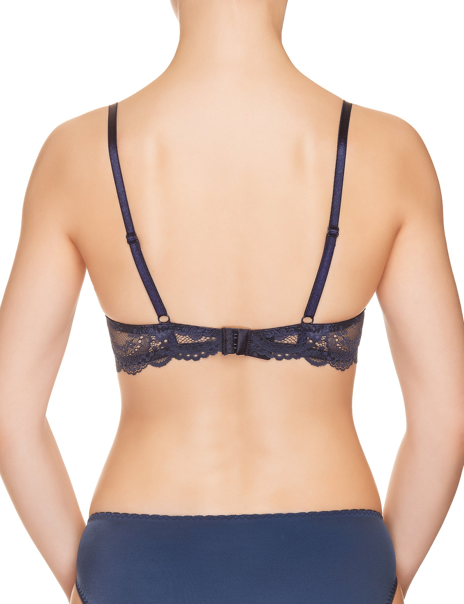 Lauma, Blue Moulded Push Up Bra, On Model Back, 08H35