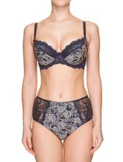 Lauma, Blue Half Padded Bra, On Model Front, 08H40