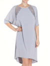 Lauma, Grey Viscose Night Dress, On Model Front, 08N91