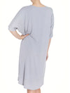 Lauma, Grey Viscose Night Dress, On Model Back, 08N91