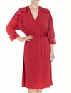 Lauma, Red Viscose Robe, On Model Front, 08N92