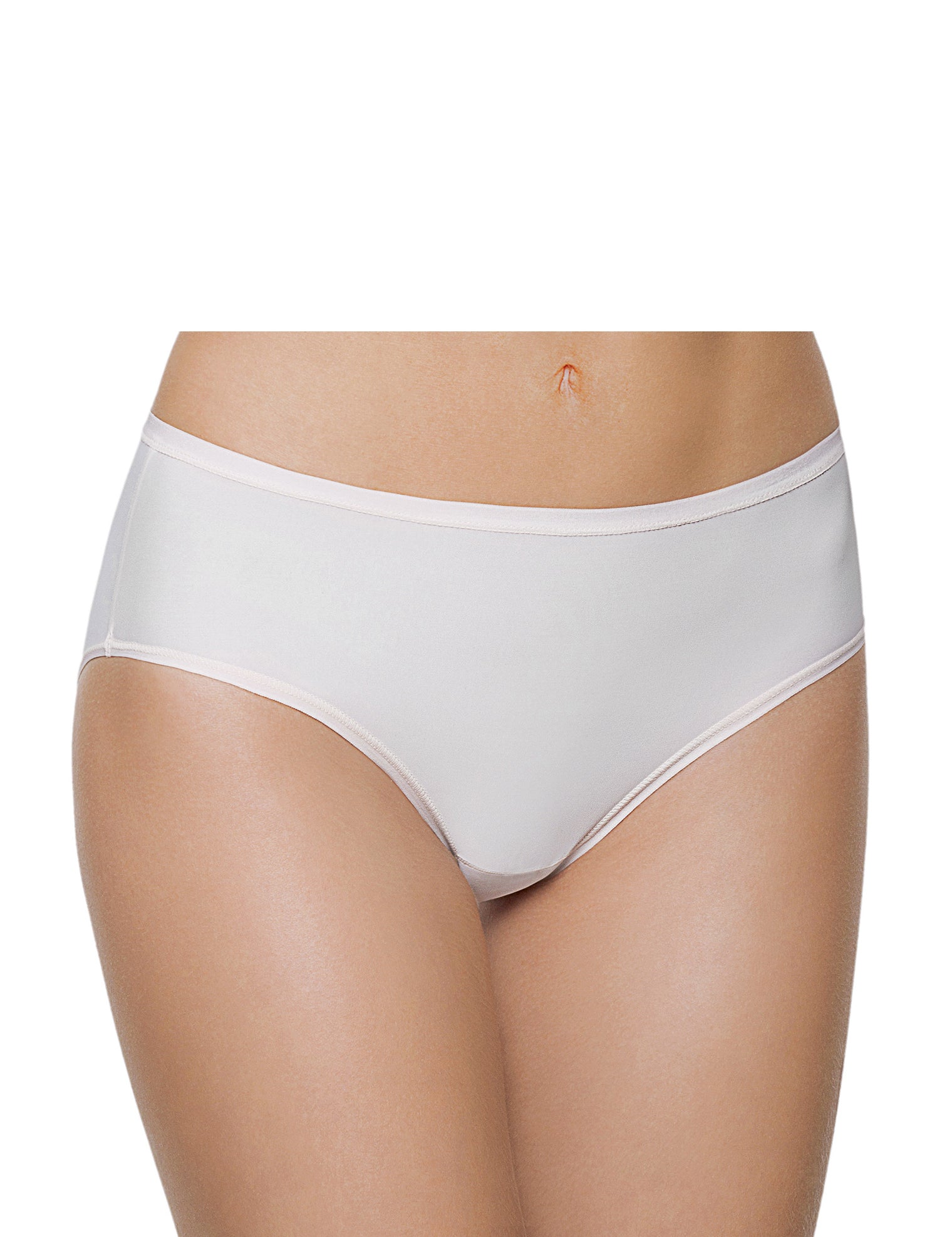 Lauma, White Micro Mid Waist Panties, On Model Front, 10B58
