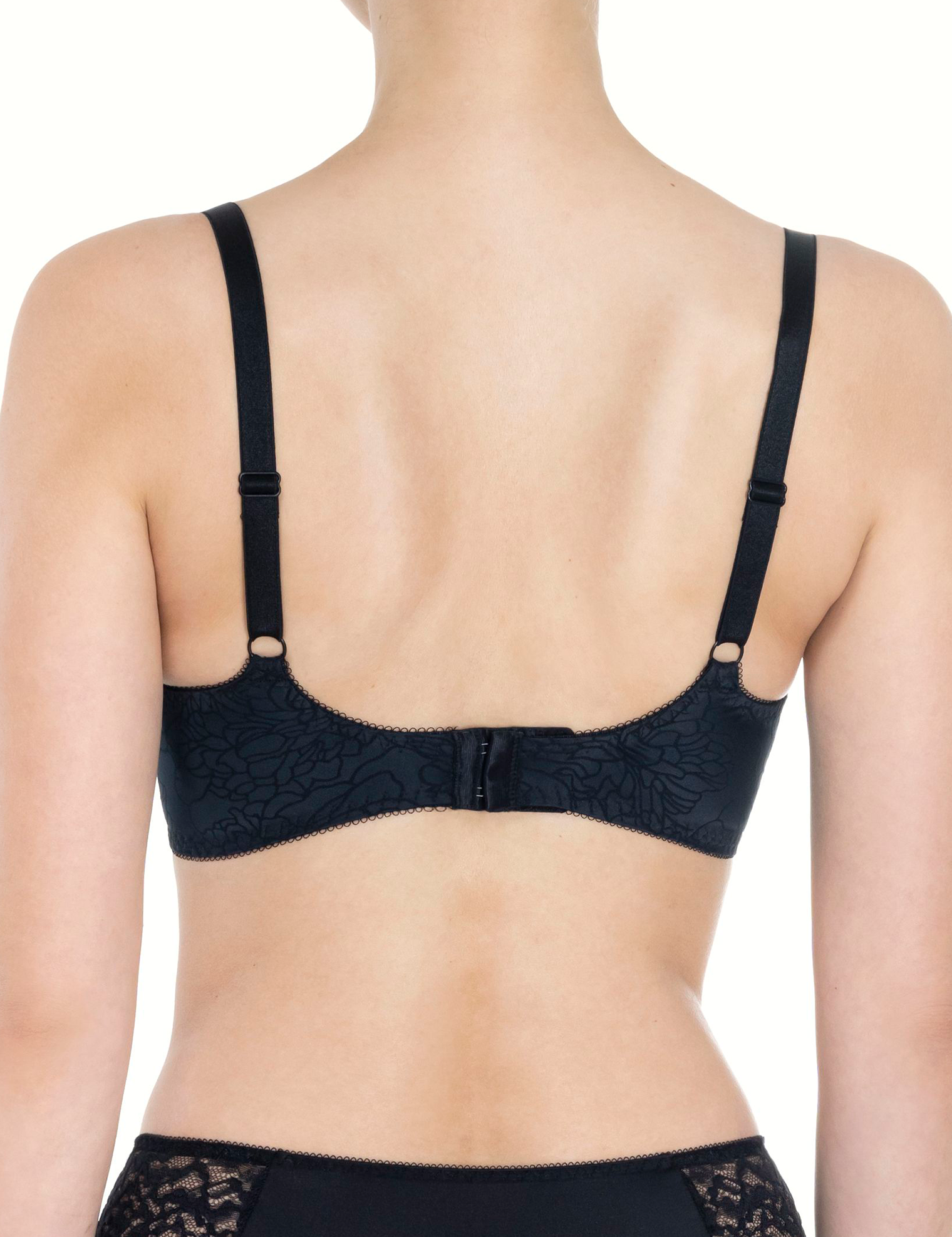 Lauma, Black Underwired Non-padded Bra, On Model Back, 10K20